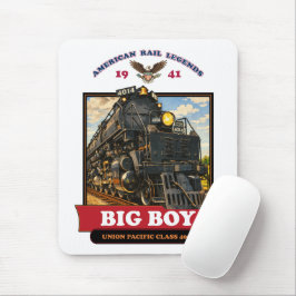 Big Boy 4014 Steam Locomotive Retro Illustration マウスパッド