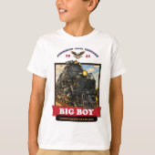 Big Boy 4014 Steam Locomotive Retro Illustration Tシャツ (正面)