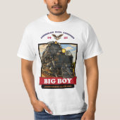 Big Boy 4014 Steam Locomotive Retro Illustration Tシャツ (正面)