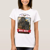 Big Boy 4014 Steam Locomotive Retro Illustration Tシャツ (正面)