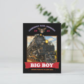 Big Boy 4014 Steam Locomotive Vintage Illustration ポストカード (スタンド正面)