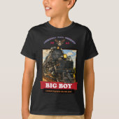Big Boy 4014 Steam Locomotive Vintage Illustration Tシャツ (正面)