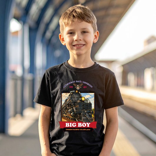 Big Boy 4014 Steam Locomotive Vintage Illustration Tシャツ