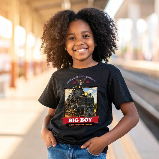 Big Boy 4014 Steam Locomotive Vintage Illustration Tシャツ