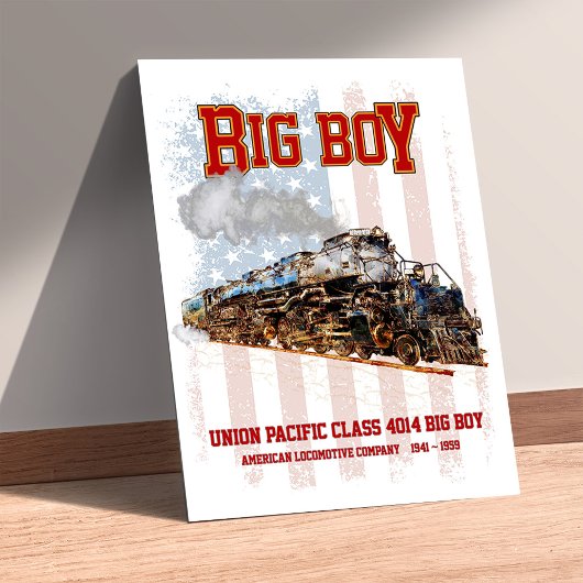 Big Boy Vintage Steam Train American Locomotive  ポスター