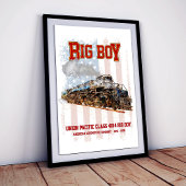Big Boy Vintage Steam Train American Locomotive  ポスター