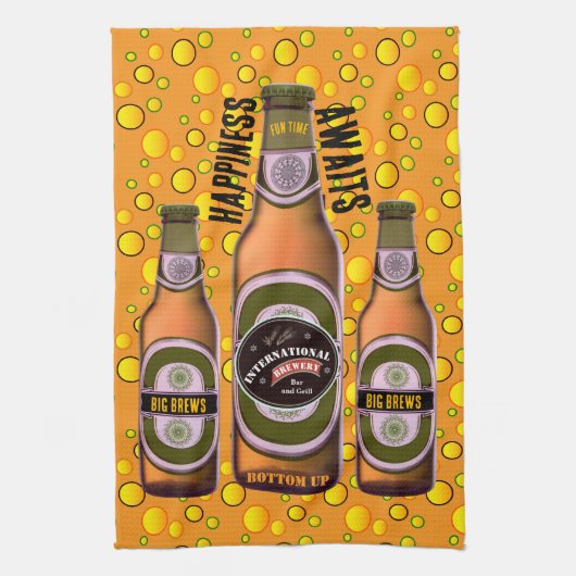 BIG BREWS 幸せをお届け キッチンタオル (縦)