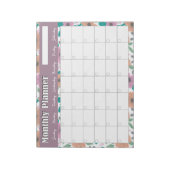 Big Bright Flowers Monthly Planner ノートパッド (回転)
