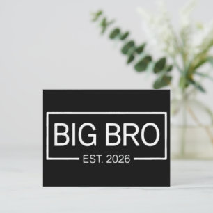 Big Bro Est. 2026 新しいお兄ちゃん 赤ちゃん 案内ポストカード