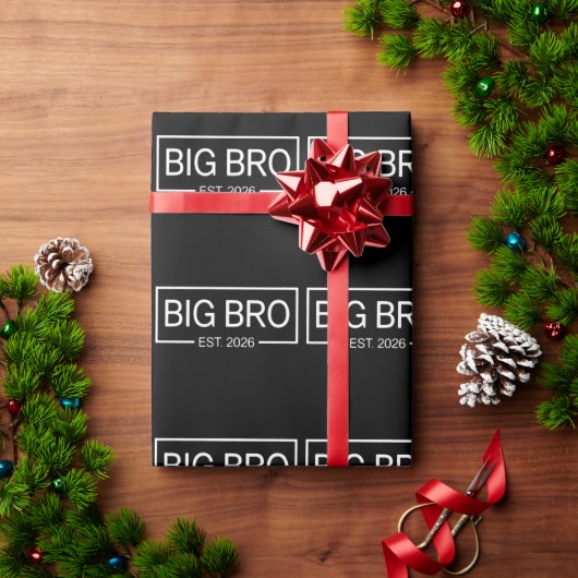 Big Bro Est. 2026 New Big Brother Pregnancy Baby ラッピングペーパー (クリスマスギフト)