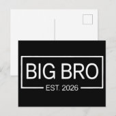 Big Bro Est. 2026 New Big Brother Pregnancy Baby 案内ポストカード (正面/裏面)