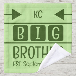 Big brotherのイニシャル 誕生月 誕生年 緑 ウォッシュタオル