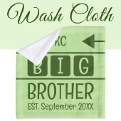 Big brotherのイニシャル 誕生月 誕生年 緑 ウォッシュタオル