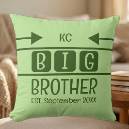 Big brotherのイニシャル 誕生月 誕生年 緑 クッション