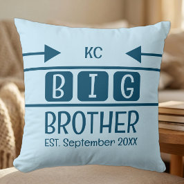 Big brother のイニシャルと制定月年 青 クッション