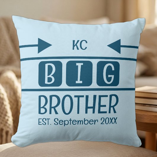 Big brother のイニシャルと制定月年 青 クッション
