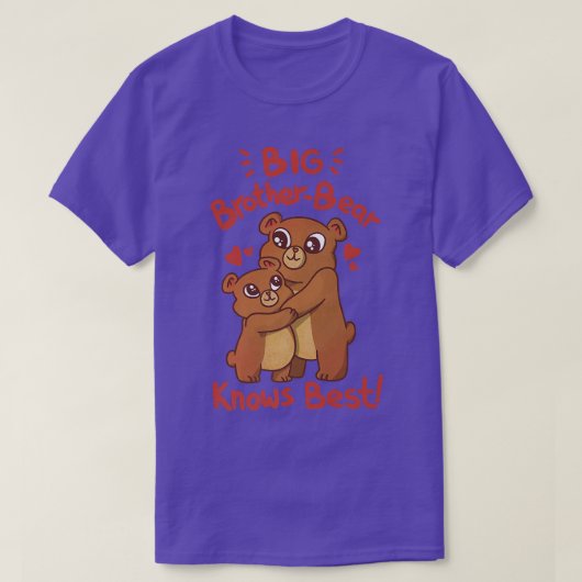 Big Brother-Bear Knows Best Cute Love Family Premi Tシャツ (デザイン正面)