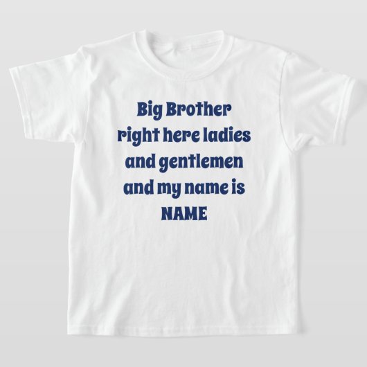 Big Brother Custom Name – Bold Family Design Tシャツ (レイダウン)
