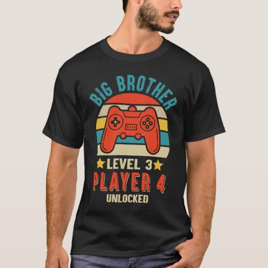 Big Brother Level 3 Player 4 Unlocked Gaming Big B Tシャツ (正面)