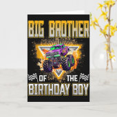 Big Brother Of The Birthday Boy Monster Truck Birt カード (黄色い花)