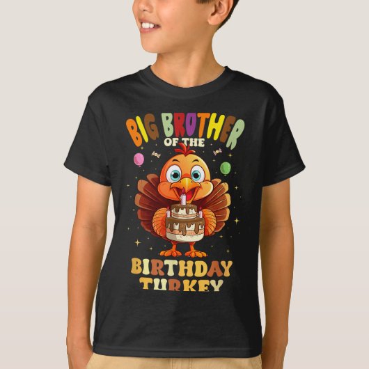 Big Brother Of The Birthday Turkey Family 1st Birt Tシャツ (正面)