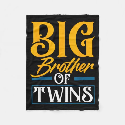 Big Brother Of Twins New Brother Sibling Funny Twi フリースブランケット (正面)