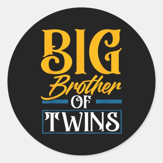 Big Brother Of Twins New Brother Sibling Funny Twi ラウンドシール (正面)