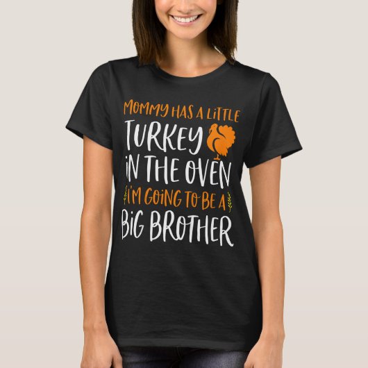 Big Brother Thanksgiving Pregnancy Announcement Fa Tシャツ (正面)