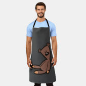 Big Brown Teddy Bear エプロン (着用した状態)