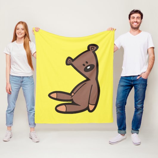 Big Brown Teddy Bear フリースブランケット (インサイチュ)