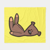 Big Brown Teddy Bear フリースブランケット (正面(横))