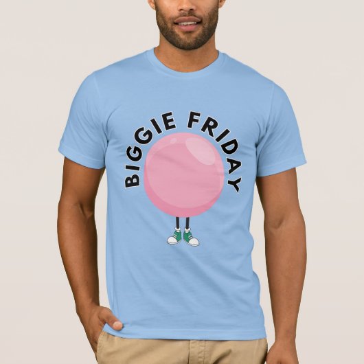 Big Bubble Club "ビギーの金曜日" ピンクの泡の面白グッズ Tシャツ (正面)