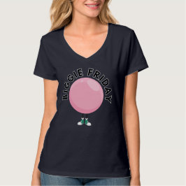 Big Bubble Club "ビギー・フライデー" ピンクの泡の面白グッズ Tシャツ