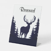 Big Buck Between Pine Trees Vector Reserved 台座サイン (正面)