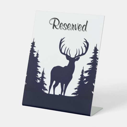 Big Buck Between Pine Trees Vector Reserved 台座サイン (正面)