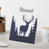 Big Buck Between Pine Trees Vector Reserved 台座サイン (インサイチュ)