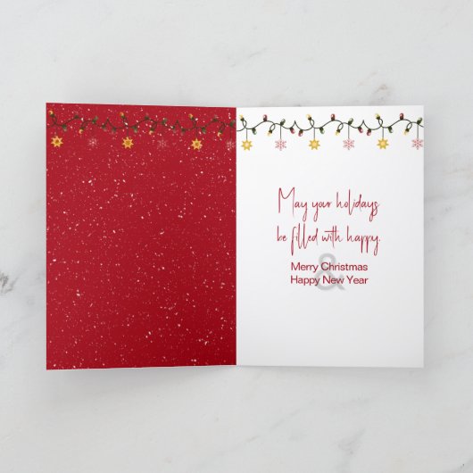 Big Buck Wearing a Glowing Christmas Wreath カード (内部)