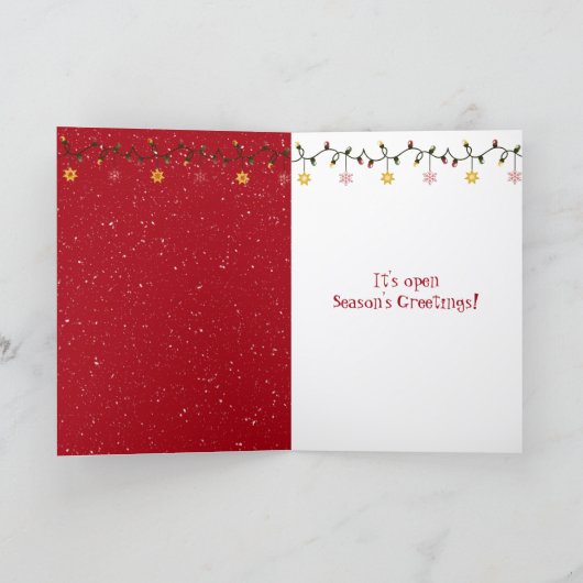 Big Buck Wearing a Glowing Christmas Wreath カード (内部)