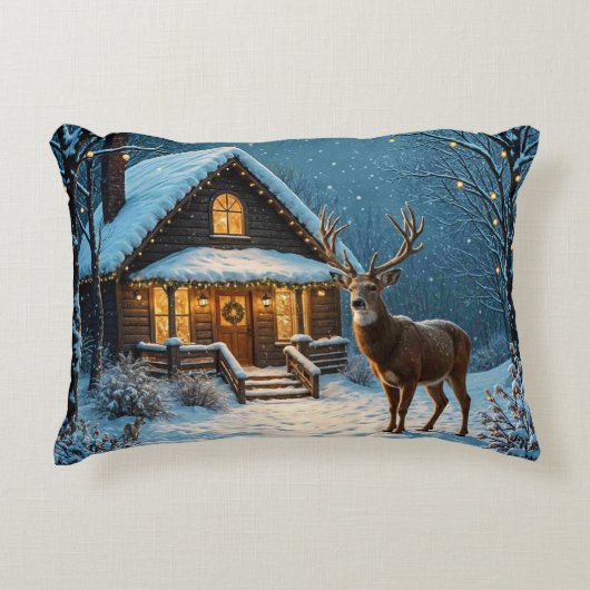 Big Buck's Snowy Christmas Visit アクセントクッション (正面)
