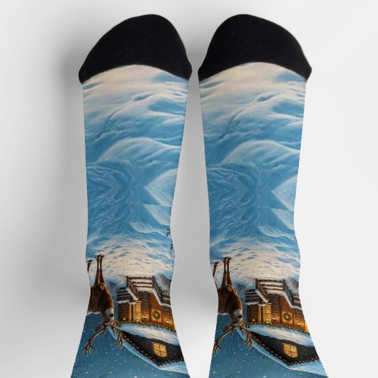  Big Buck's Snowy Christmas Visit ソックス (上部)