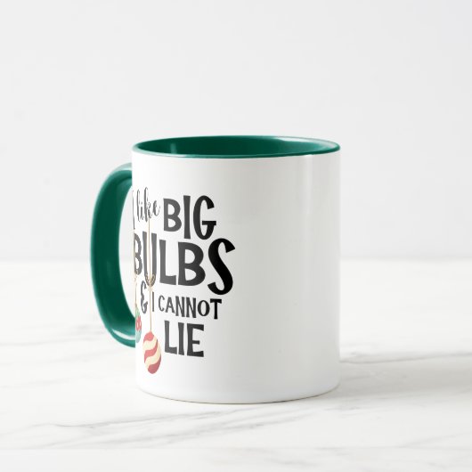 Big Bulbs Funny Christmas Holiday Stocking Stuffer マグカップ (正面左)