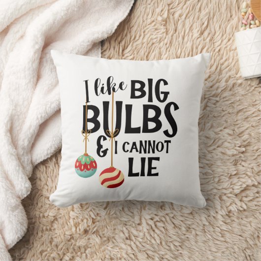 Big Bulbs Funny Festive Christmas Holiday クッション (ブランケット)