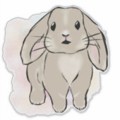 Big bunny watercolor  シール (正面)