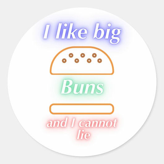 Big Buns Funny Burger ラウンドシール (正面)