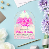  big cake design birthday party アクリル招待状 (インサイチュ (ウェディング))