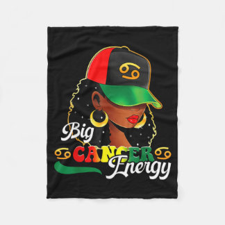 Big Cancer Energy Black Women Afro Girls Astrology フリースブランケット