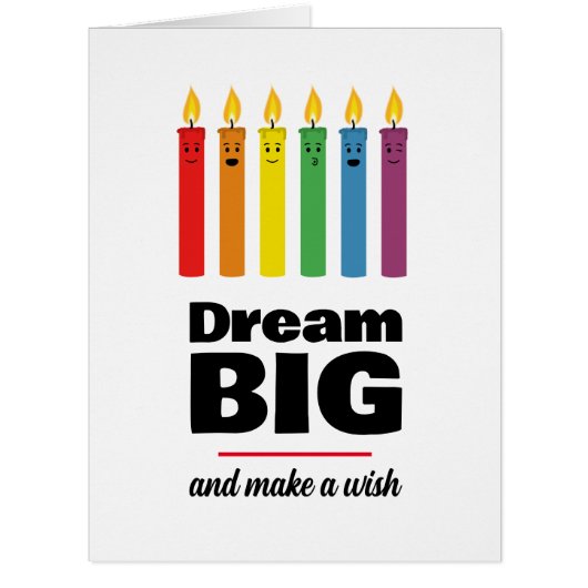 BIG CARD - 8.5 x 11 – かわいい誕生日のキャンドル (正面)