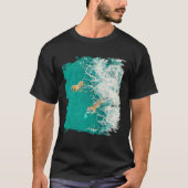 Big Cat Tiger Surf On The Beach Tシャツ (正面)
