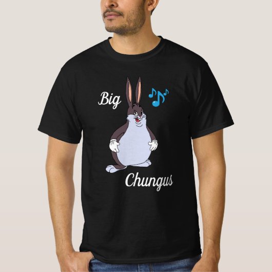 Big chungus -T-shirt, meme , cartoon rabbit, Funny Tシャツ (正面)