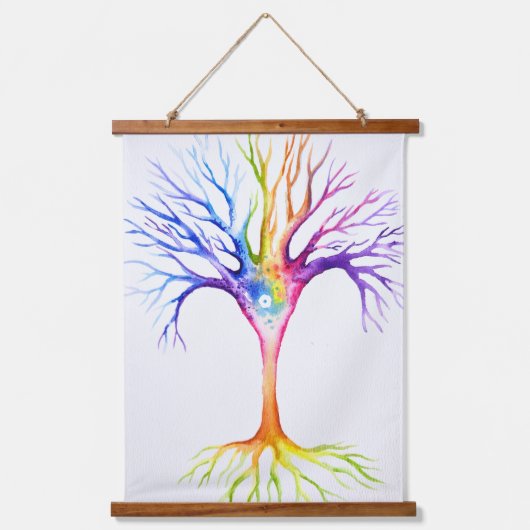 Big colorful neuronal tree 吊り下げ型タペストリー (正面)